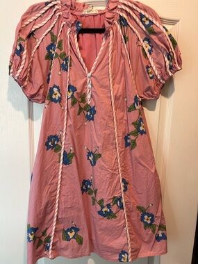 entro Pink Floral Ruffle Blouse
